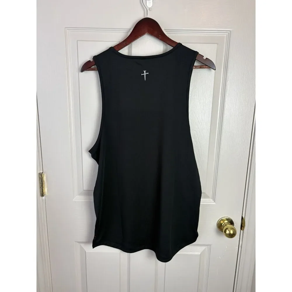 Three Nails Black Mens Athletic Tank Top Workout Top Medium M - Picture 5 of 5